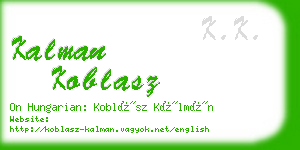 kalman koblasz business card
